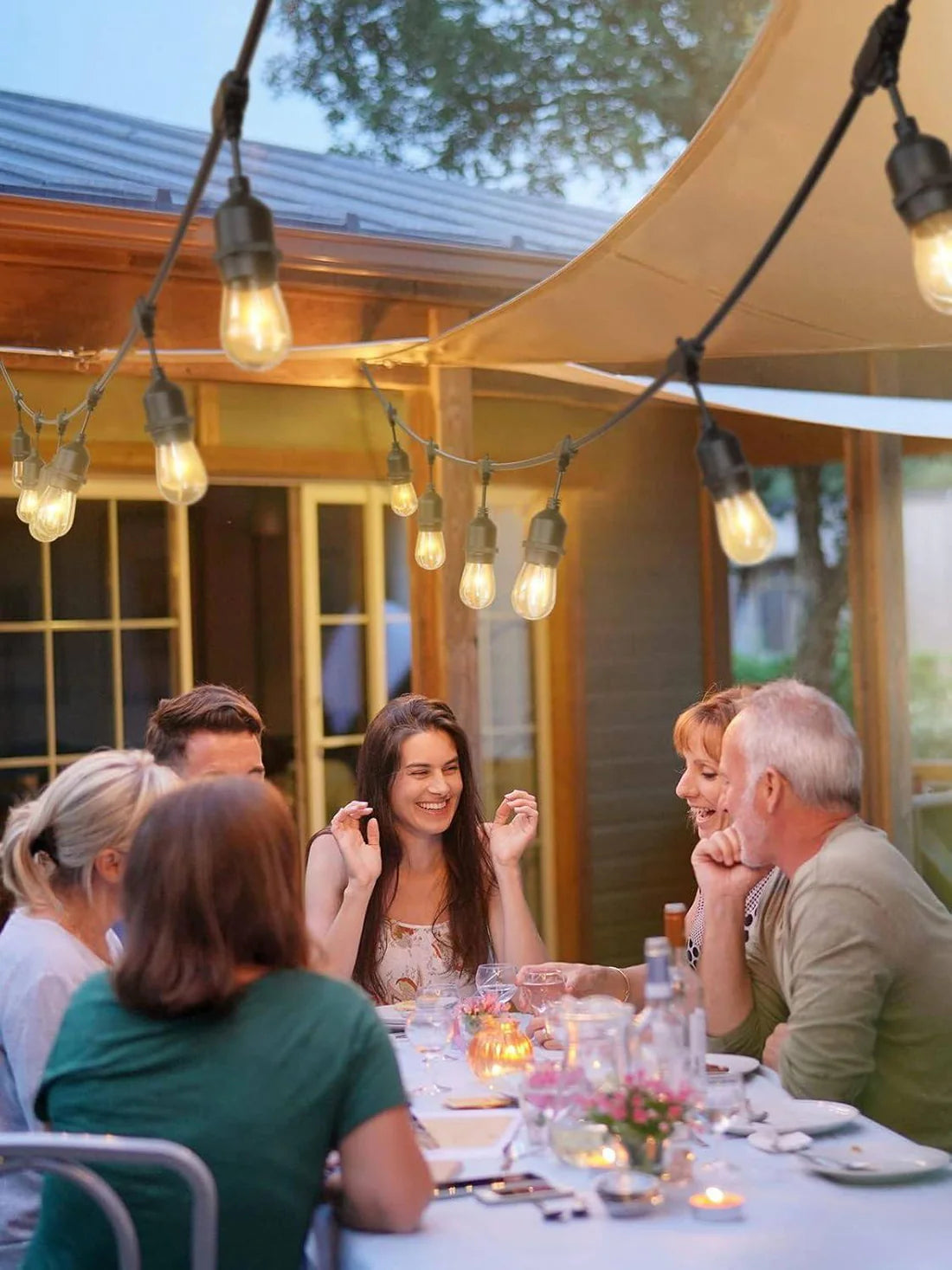 8 FT Outdoor String Lights Commercial Grade Weatherproof Strand