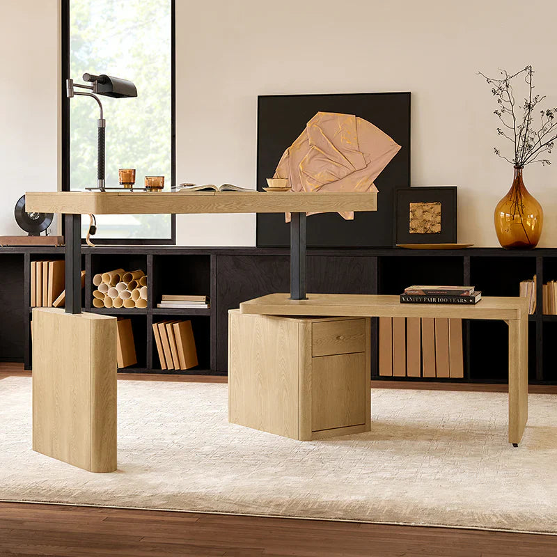 360-Degree Rotating Desk Electric Adjustable Standing Desk with Flip-Top Lid